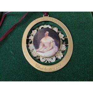 White House Historical Assoc Christmas Ornament 1993  Gold Plate Julia Tyler